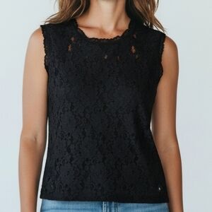 New York & Company Black Lace Top